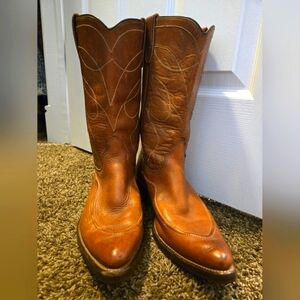 Vintage Double H brand Brown Leather Cowboy Boots